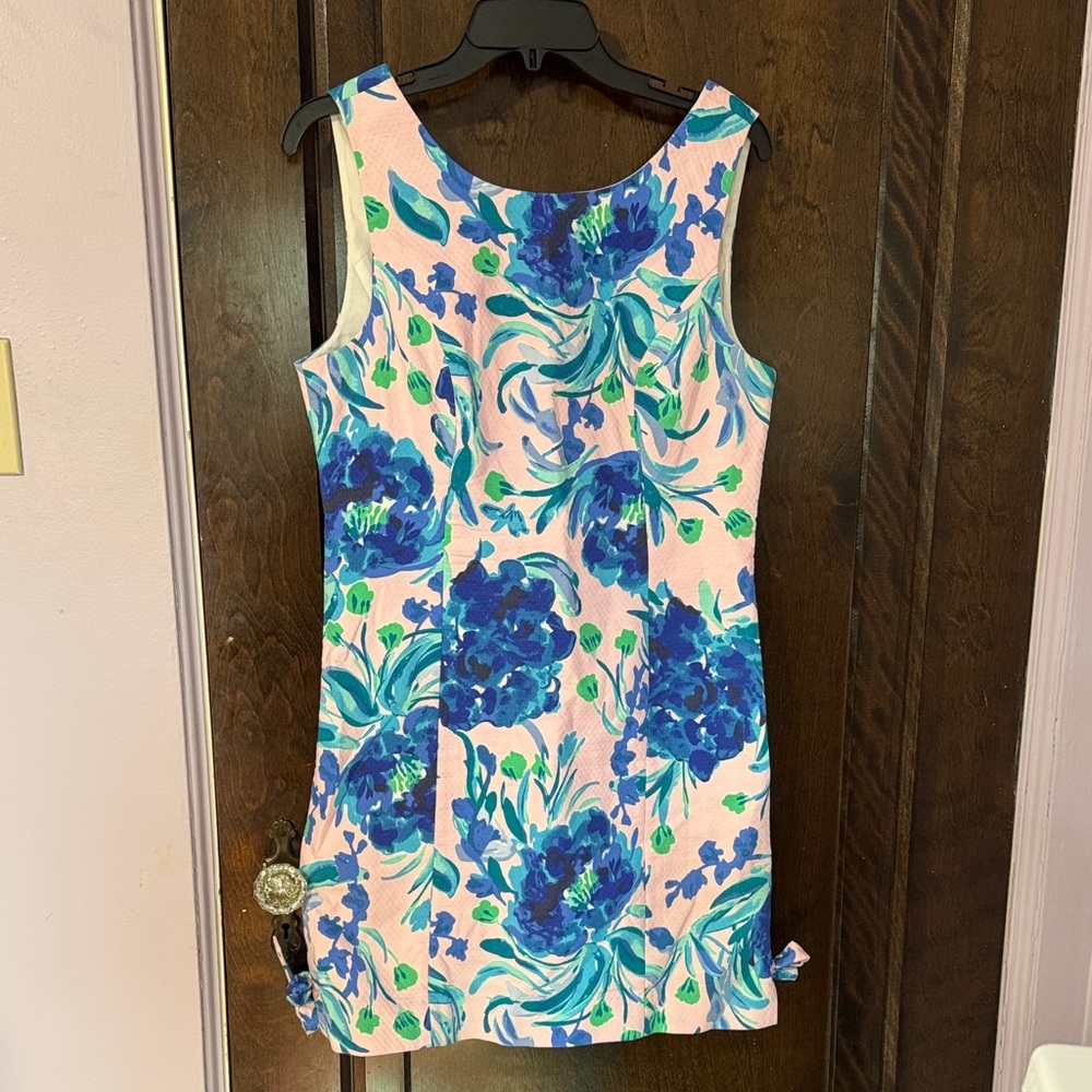 Lilly Pulitzer Pink Floral Sleeveless Dress with Blue and Green Accents